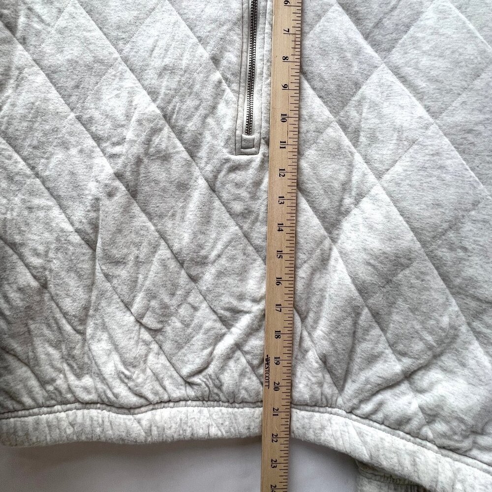 Old Navy Sweatshirt 1/2" Zip, Quilted, Oatmeal Heather Cream, Sz Large LN! - Picture 10 of 11